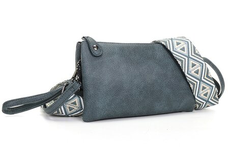 Handigste tasje ooit met smalle &amp; brede band Jeans blauw